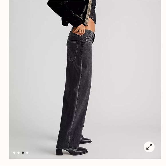 FP x Levis Classic Black Straight Leg Women's Daddy baggy Jeans. Boot Barn - Picture 7 of 8